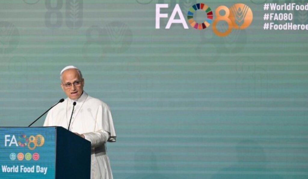 Un momento de la intervención del Santo Padre.