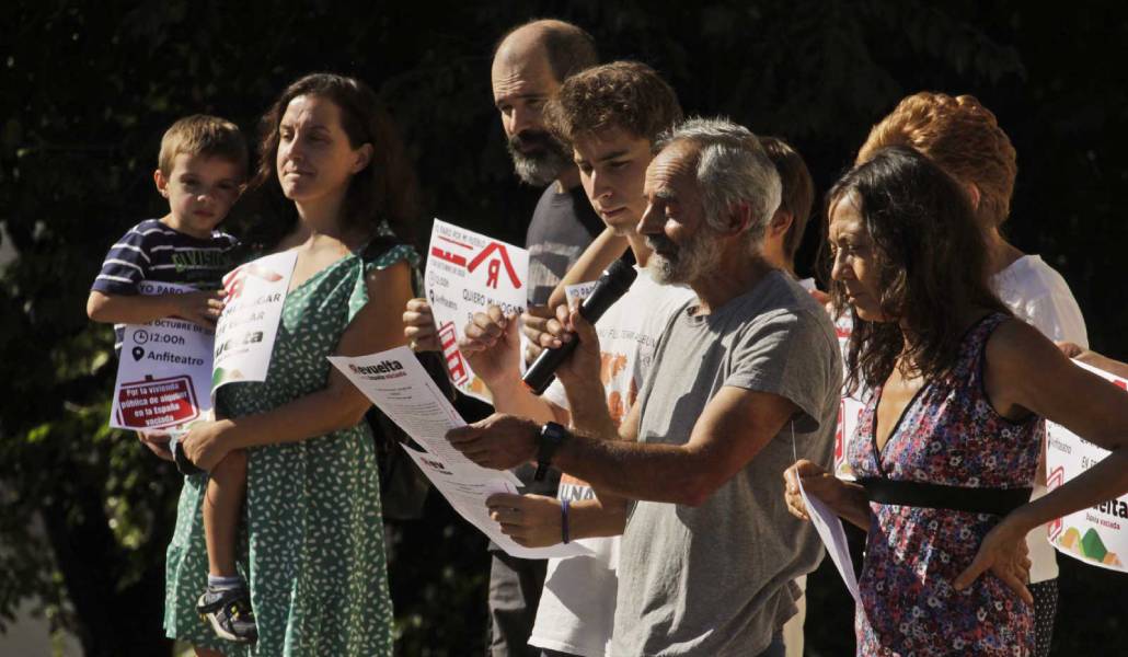 Juan Jesús Delgado en una marcha de Revuelta de la España Vaciada