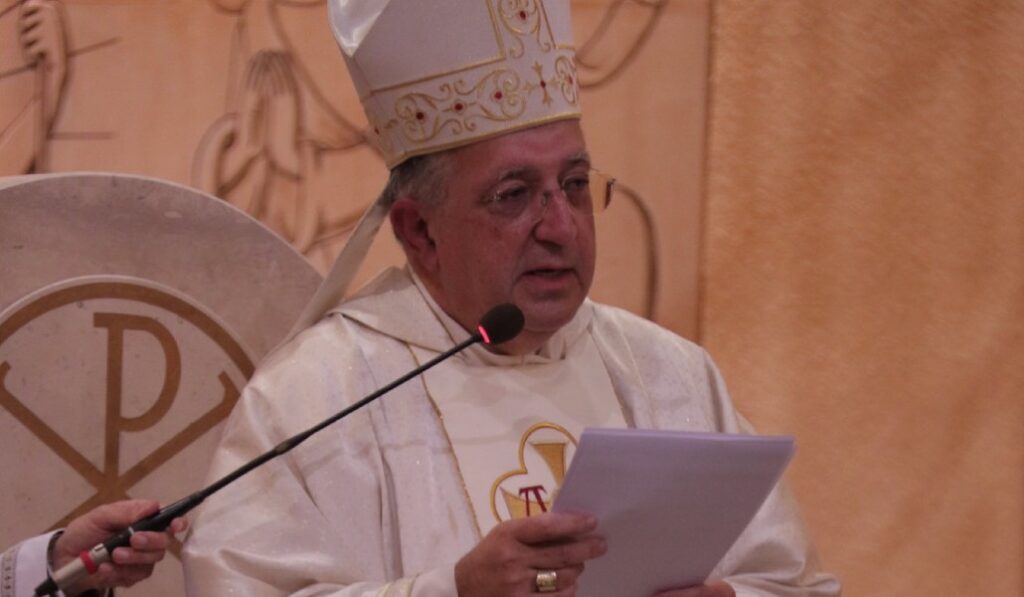 El obispo de Getafe, Ginés García Beltrán, durante una celebración en la basílica del cerro de los Ángeles. F