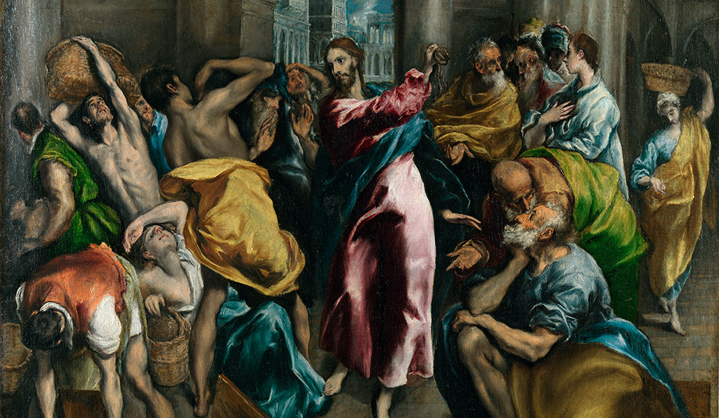 'La expulsión de los mercaderes'. El Greco. Galería Nacional de Londres (Reino Unido).