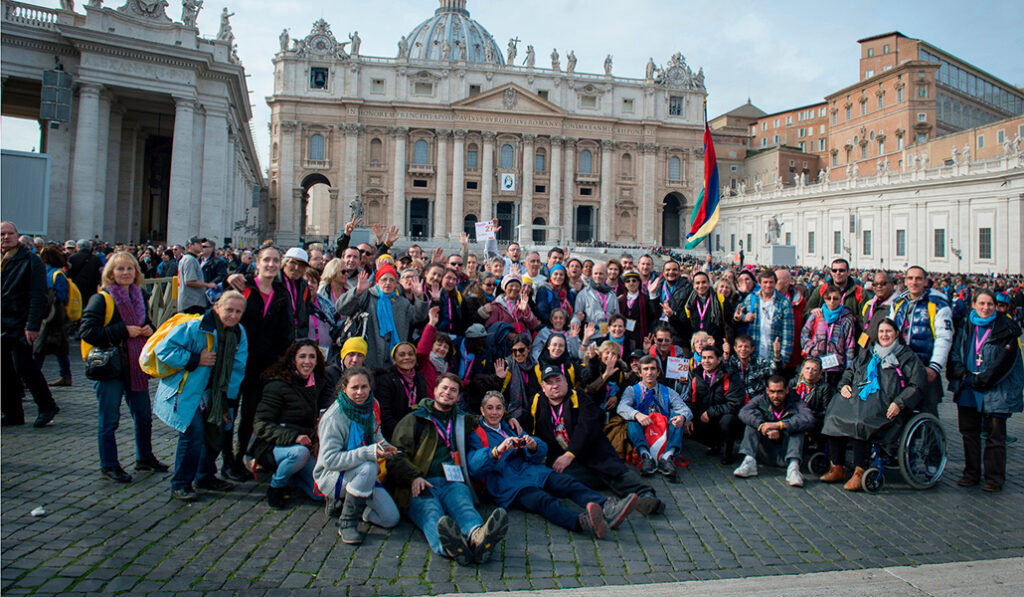 Una de las peregrinaciones de la entidad a Roma.