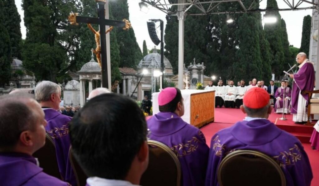 Un momento de la Eucaristía.