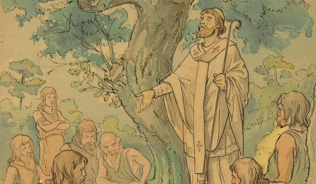 'San Willehad predicando en Drente'. George Sturm. Rijksmuseum de Ámsterdam (Países Bajos).