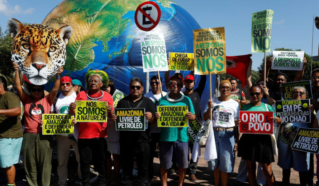 Protesta climática en Belém en julio de este año.