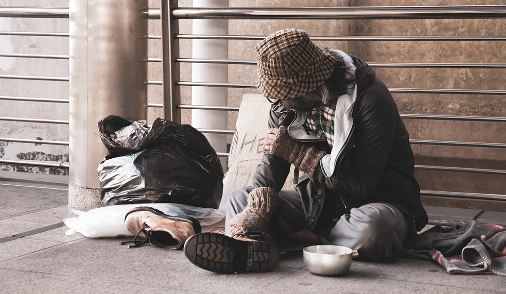 Una persona sin hogar