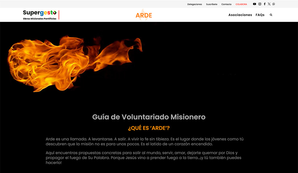 Pantallazo de la web Arde, de OMP