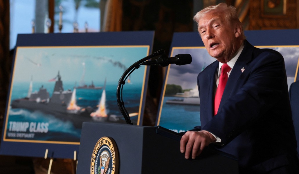 Trump el 22 de diciembre, cuando anunció una nueva flota de la Marina del país. Foto: CNS / Reuters / Jessica Koscielniak.