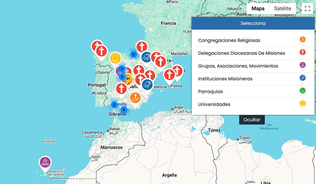 Imagen del mapa interactivo de la web ARDE.