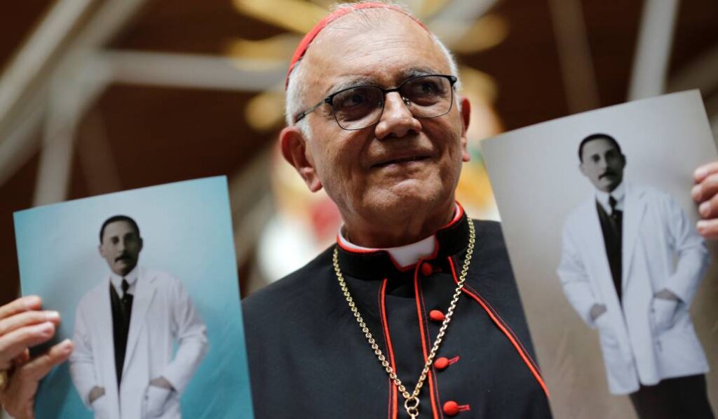 Porras en junio, tras conocerse la noticia de la canonización del médico José Gregorio Hernández. Foto: CNS.