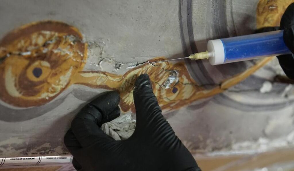 Detalle de un momento de la restauración.