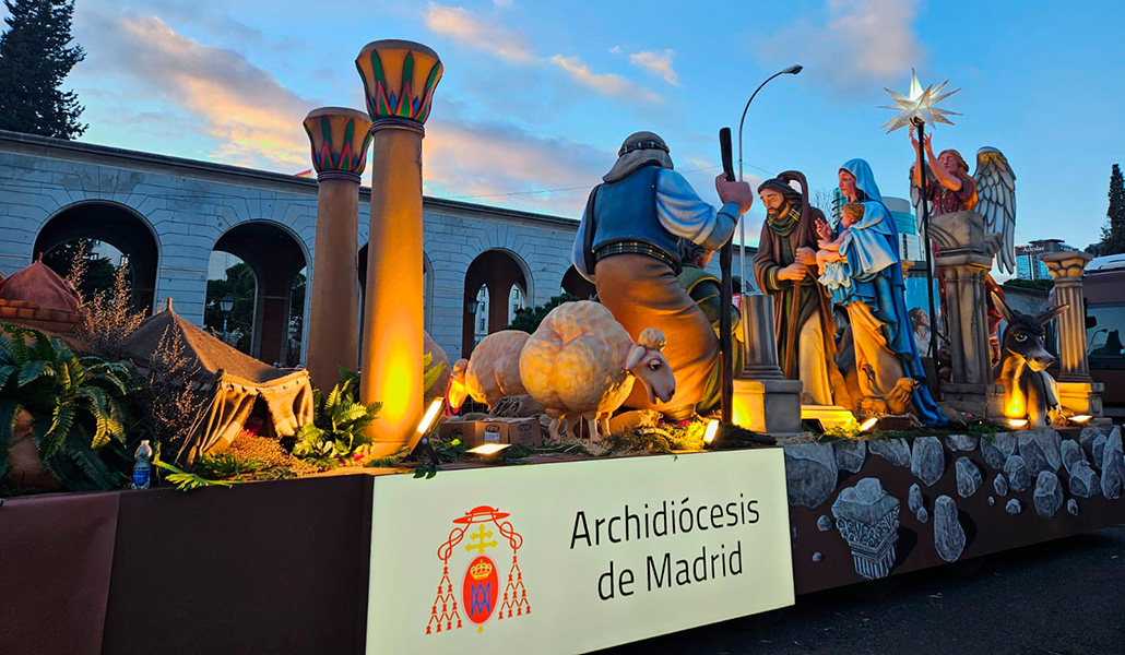 Carroza del Arzobispado de Madrid en la cabalgata de Reyes 2026