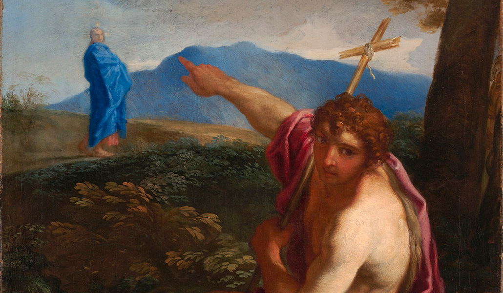'San Juan Bautista señala a Cristo en un paisaje'. Carlo Maratta. Museo Fogg, de la Universidad de Harvard (Estados Unidos).