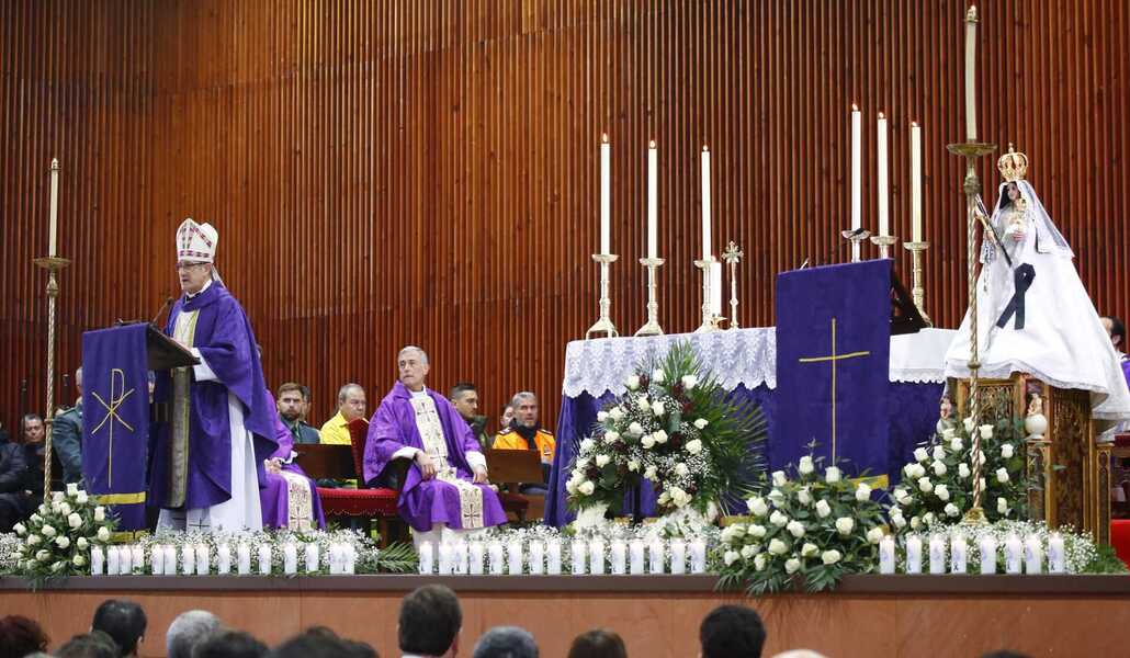 El altar en la Casa Consistorial con la Virgen del Sol. Foto: Diócesis de Córdoba.