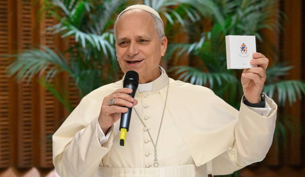 El Papa León al término del último consistorio de cardenales. Foto: CNS.