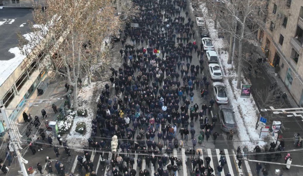 Imagen de la procesión de apoyo a la reforma contra Karekin II el 6 de enero en Yereván. Foto: Vazgen Manukyan.