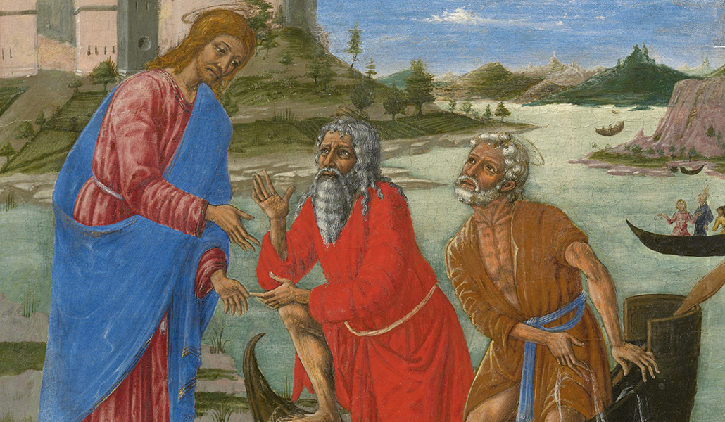 'La vocación de san Pedro y san Andrés'. Matteo di Giovanni. Instituto de Arte Clark, de Massachusetts (Estados Unidos).