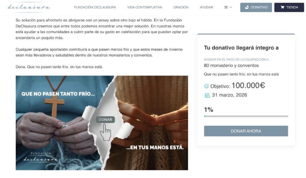 Pantallazo de la campaña. Estará abierta hasta el 31 de marzo.