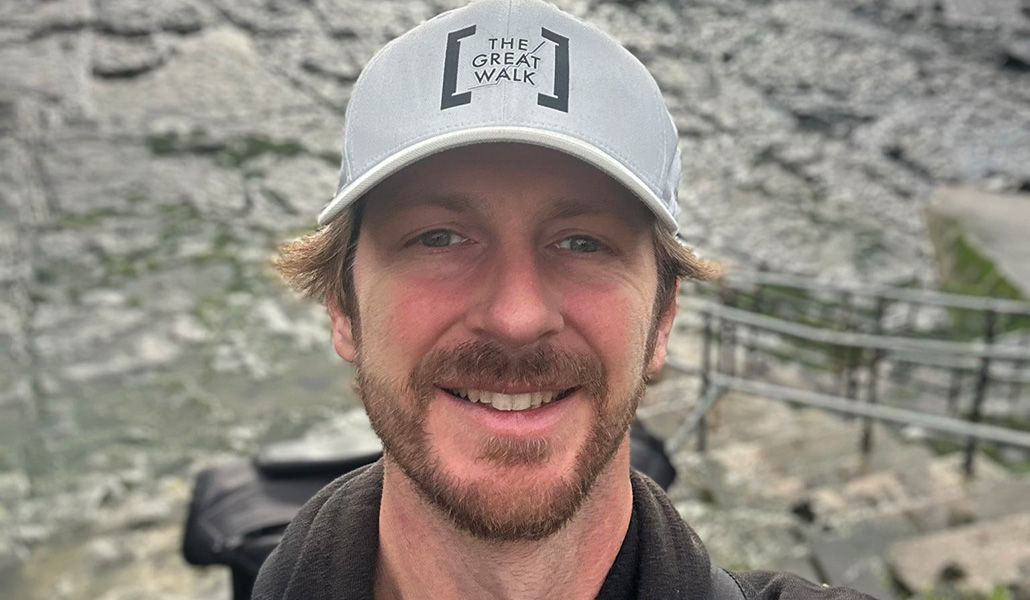 Funk durante la gran caminata.