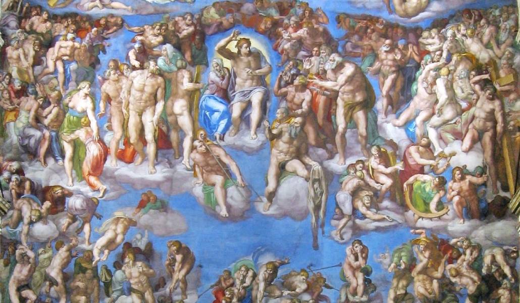 Detalle del Juicio Final, de Miguel Ángel. Foto: Museos vaticanos.