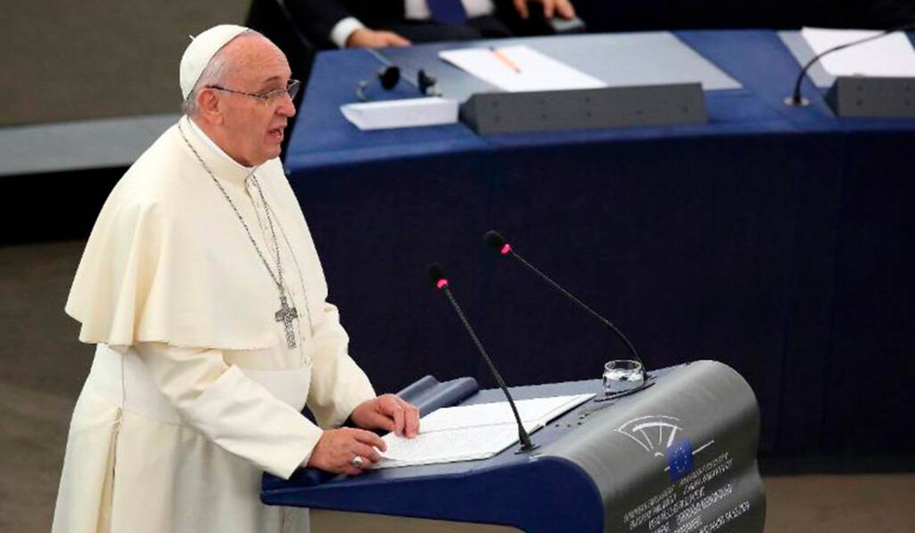 Francisco en el Parlamento Europeo en 2014.