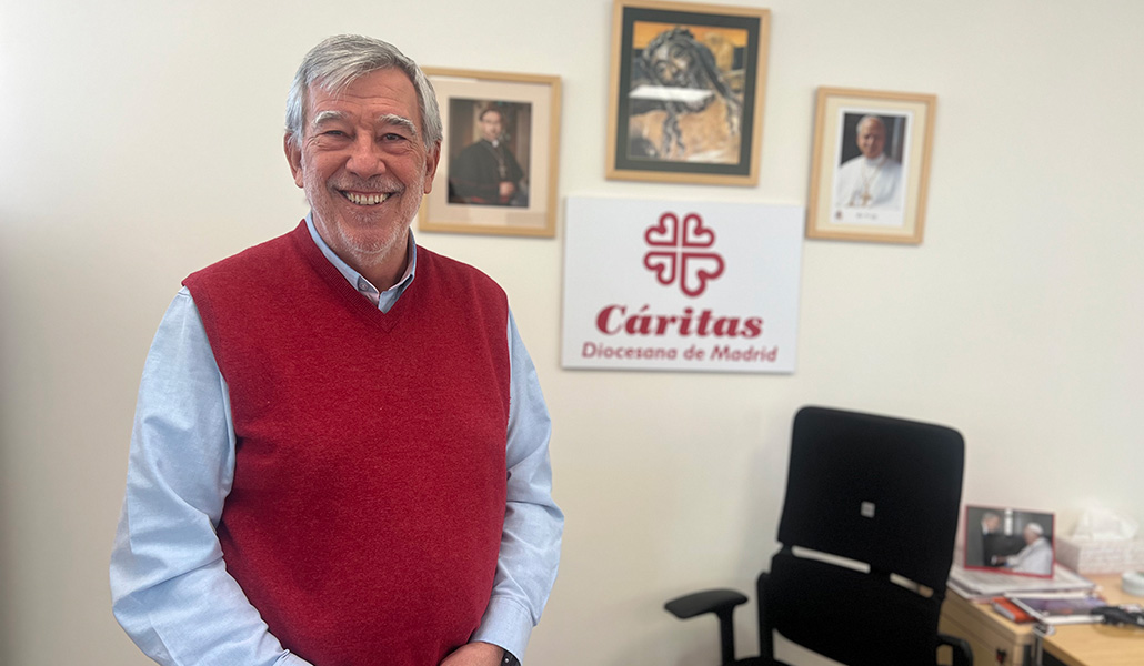 El director en la sede central de Cáritas diocesana de Madrid.