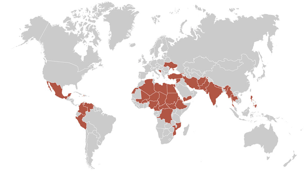 Países en conﬂicto con recursos naturales.