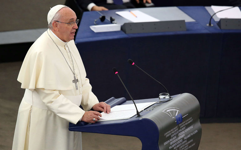 Francisco en el Parlamento Europeo en 2014. Foto: Alfa y Omega.