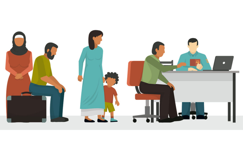 Ilustración de recurso sobre migrantes