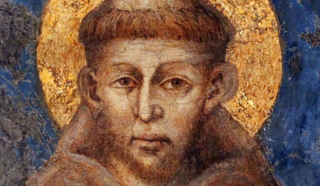 Fresco de san Francisco de Asís en su basílica menor.