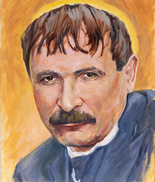Retrato del santo a cargo del pintor Juan Rivière.