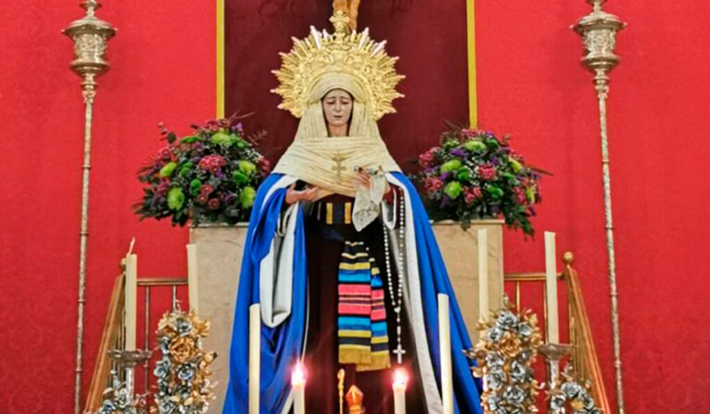 La Virgen en la Iglesia del Santísimo Cristo de la Fe. No es una parroquia, sino que es propiedad de la hermandad.