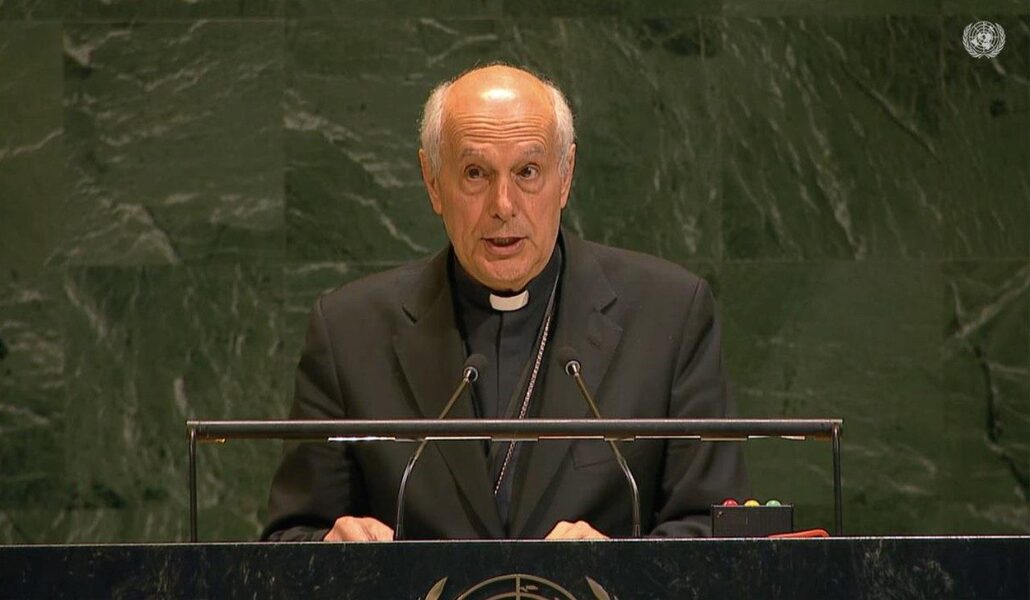 El nuevo nuncio de EE. UU. en una intervención en Naciones Unidas. Foto: Vatican Media.