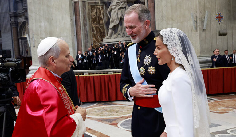 Los reyes con el Papa el 18 de mayo.