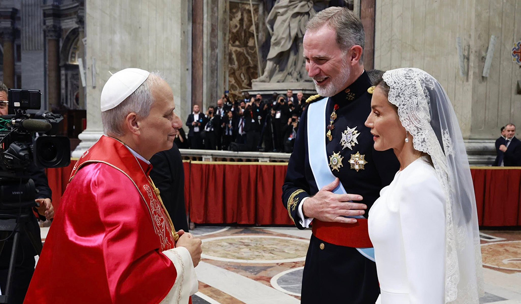 Los reyes con el Papa en mayo de 2025.