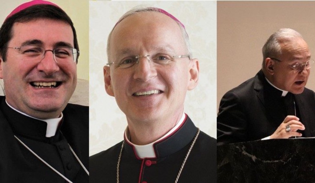 Rudelli, Rajič y Peña Parra. Foto: Vatican Media.