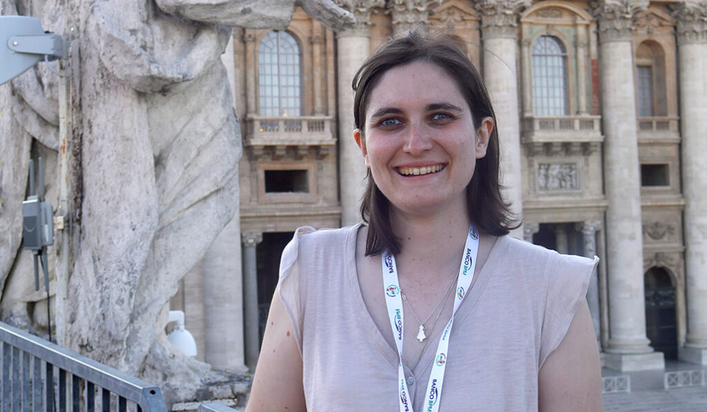 Mercedes Rodríguez Loeb en el Vaticano en agosto durante el Jubileo de los Jóvenes.