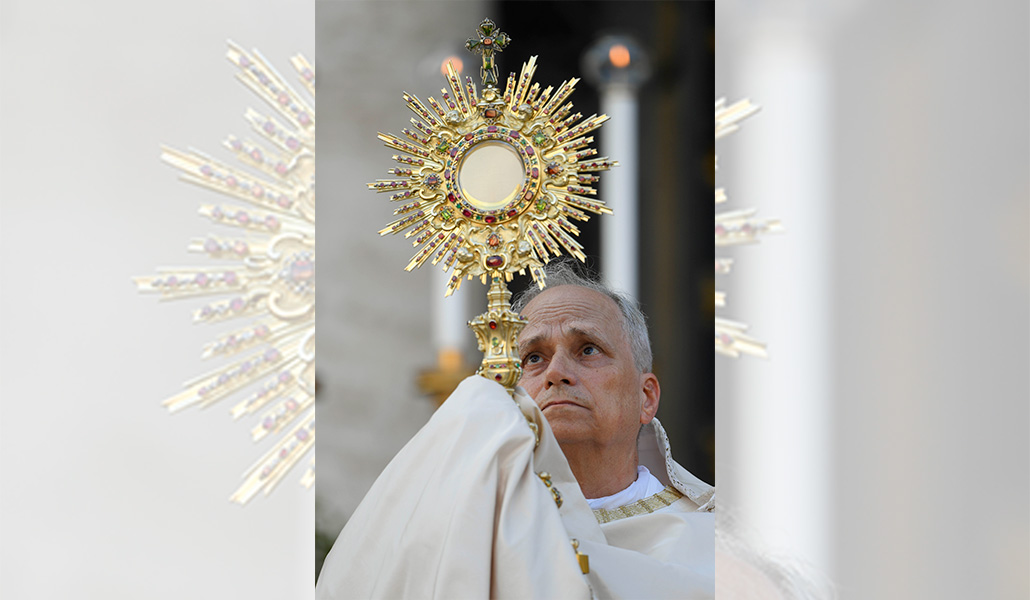 El Papa León XIV en la última celebración del Corpus Christi en Roma. Foto: CNS.