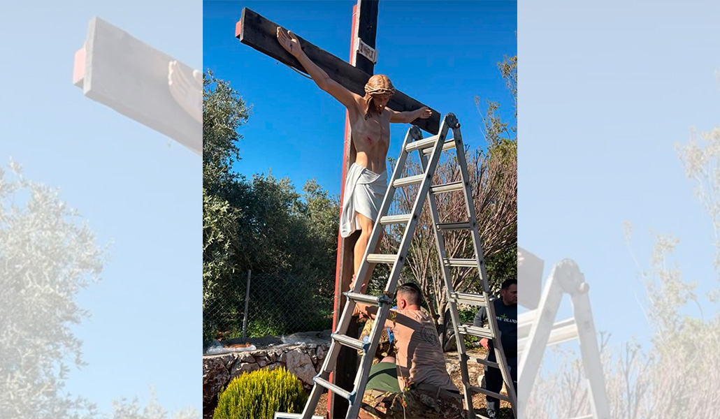 La nueva imagen colocada por los soldados italianos. Foto: X.