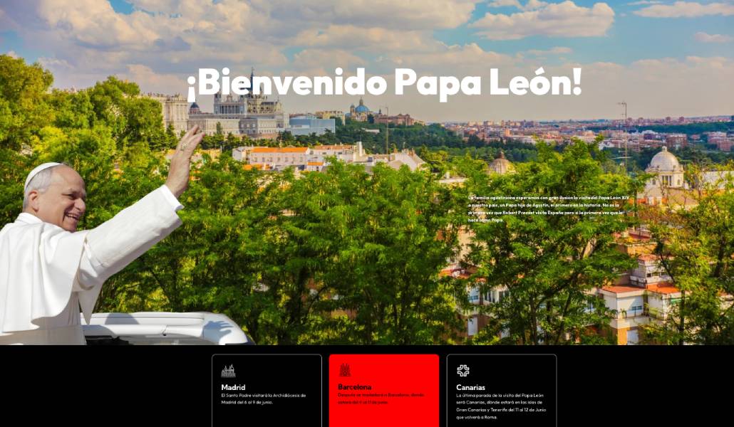 Portada de la nueva web de los agustinos. Foto: agustinosconelpapa.es.