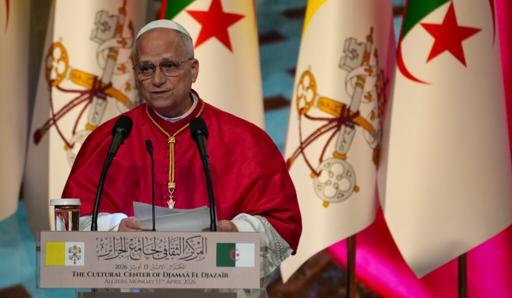 El Santo Padre durante su discurso. Foto: CNS / Lola Gómez.