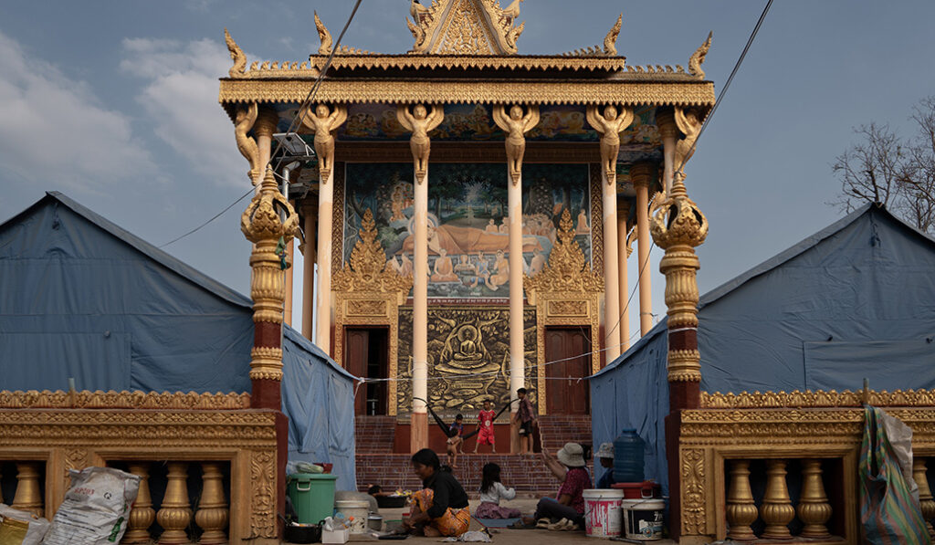 Refugiados acampados en Banteay Chhmar.