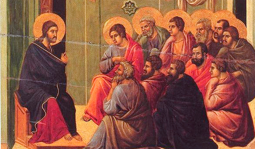 'Despedida de Jesús de los apóstoles', detalle de la Maestà. Duccio di Buoninsegna. Museo dell’Opera Metropolitana del Duomo de Siena.