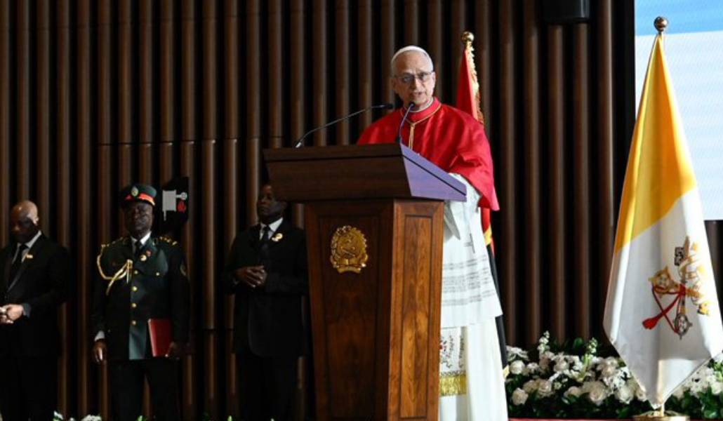 El Papa durante su discurso en Angola. Foto: Vatican News.