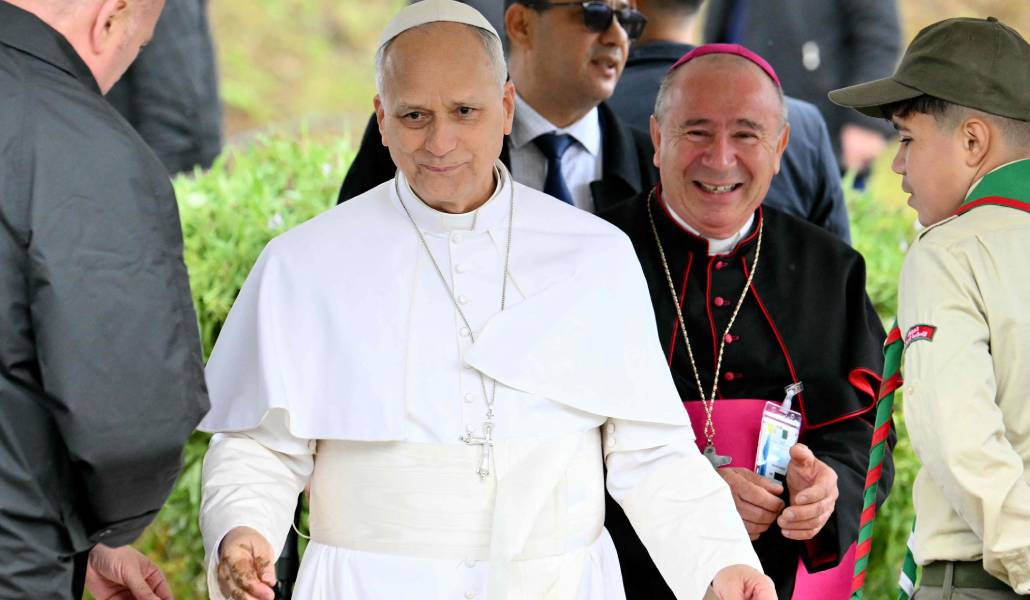 Un momento de la visita del Papa a Hipona. Foto: AFP.