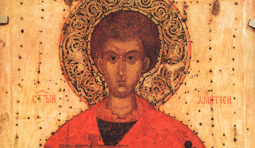 Icono del santo, del siglo XV, hoy en el Museo Rosyjskie, en San Petersburgo.