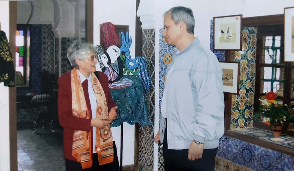 Sor Lourdes con Prevost durante su visita a la comunidad en 2009.