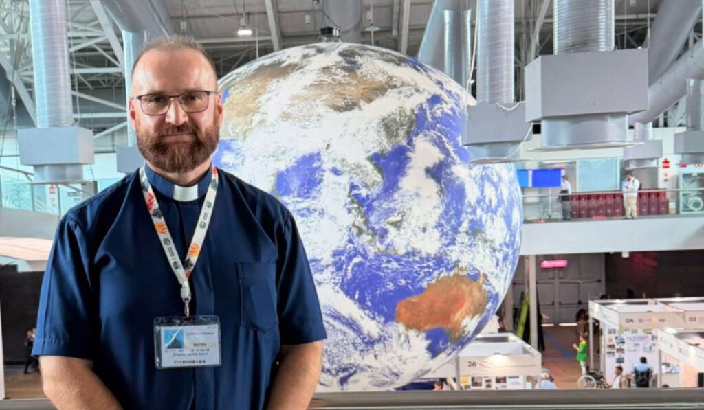 Agosta en la COP30, el año pasado, en Brasil. Foto: cedida por Eduardo Agosta.