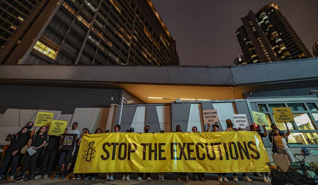 Protesta de AI contra la pena de muerte. Foto: Amnistía Internacional.
