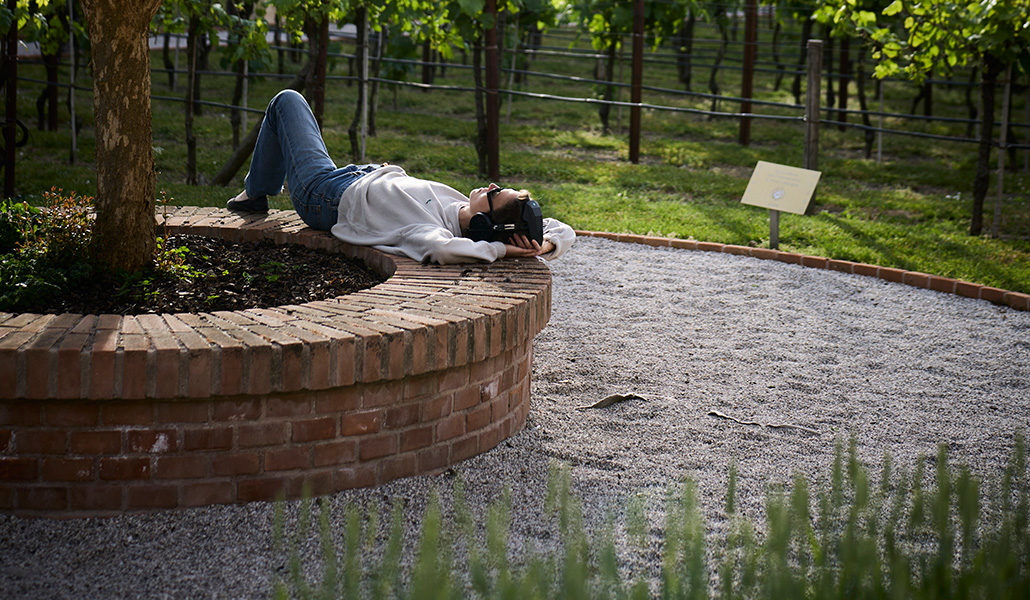 El Jardín Místico ofrece a los visitantes de la Bienal un espacio donde reposar.