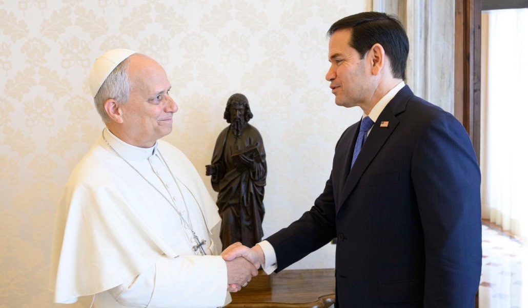 León XIV recibe a Marco Rubio. Foto: Vatican Media.
